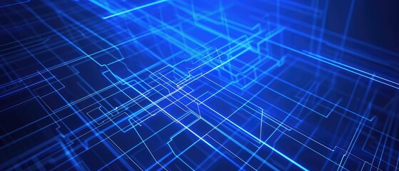 Obraz premium Futuristic Blue Circuit Lines Technology Design