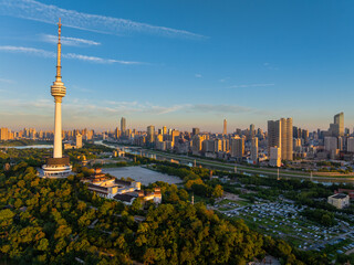 Fototapeta premium Wuhan city landmark skyline scenery