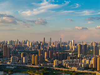 Obraz premium Wuhan city landmark skyline scenery