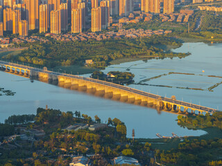Wuhan city landmark skyline scenery