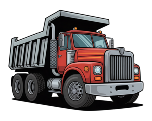 Red Dump Truck Cartoon Illustration