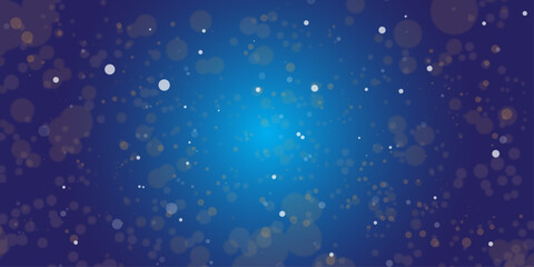 Magic blue Christmas night bokeh texture with water drops on the window, bright snowflake pattern, and cold winter light