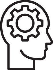 Creative Mind Process Idea Generation and Problem Solving with Gear Mechanism Icon