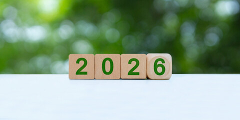 Global Green Future: With a natural green background, it emphasizes the positive environmental projections for 2026.