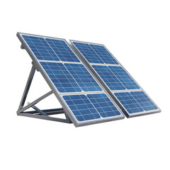 Two Blue Solar Panels Mounted on a Metal Frame on Black Background solar energy renewable energy
