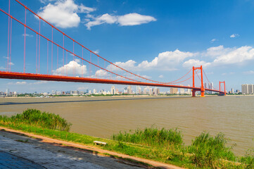 Wuhan city landmark skyline scenery