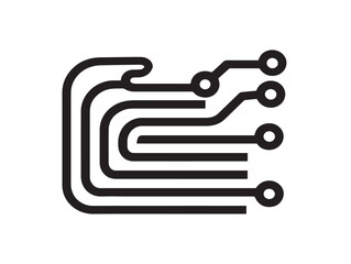 Minimalist using technology icon in clean flat vector design