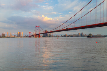Wuhan city landmark skyline scenery