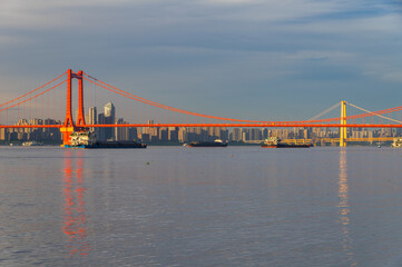Wuhan city landmark skyline scenery