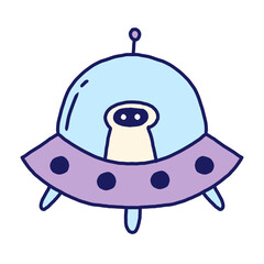 ufo doodle art illustration  © sim