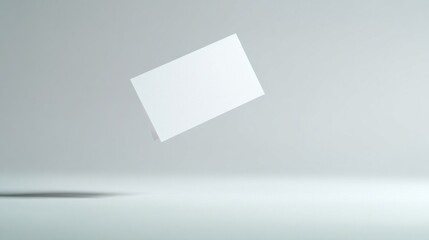A minimalist elongated rectangle suspended against a soft gradient background,