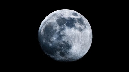 Naklejka premium A celestial object resembling the moon with varying shades of gray and distinct spots against a dark backdrop.