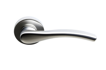 Aluminium door handle isolated on transparent background, PNG