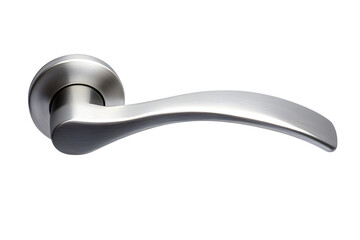 Aluminium door handle isolated on transparent background, PNG