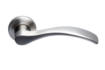 Aluminium door handle isolated on transparent background, PNG