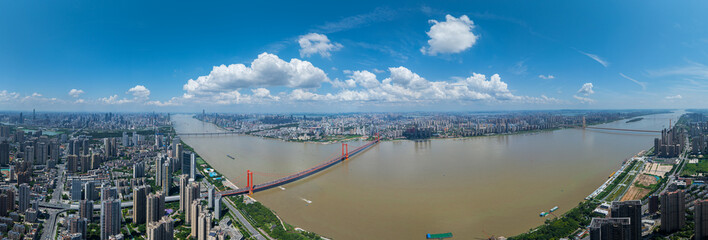 Wuhan city landmark skyline scenery