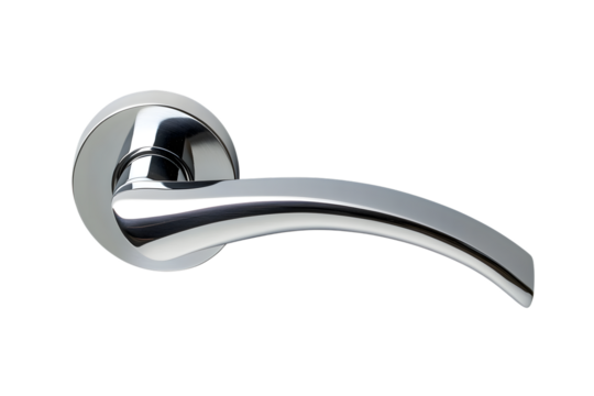 Aluminium door handle isolated on transparent background, PNG - Powered by Adobe