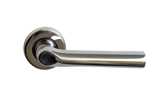 Aluminium door handle isolated on transparent background, PNG - Powered by Adobe