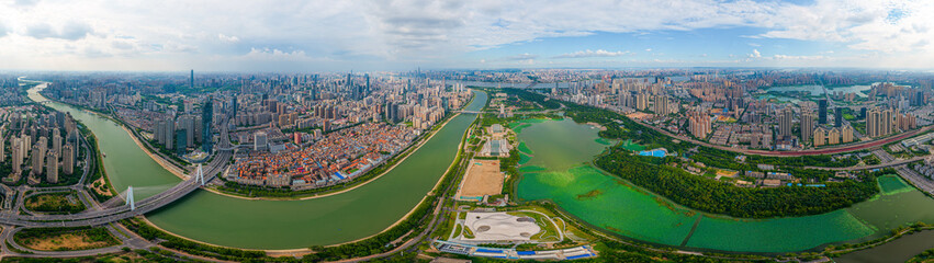 Wuhan city landmark skyline scenery