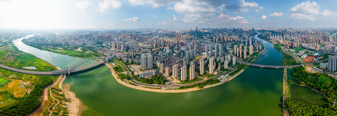 Wuhan city landmark skyline scenery