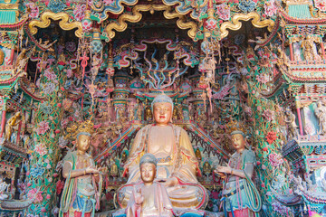 The Xiaoxitian hanging sculptures and painted paintings in Xi County, Linfen, Shanxi