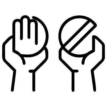 two verbotszeichen betteln hausieren verboten, design, circle, communication