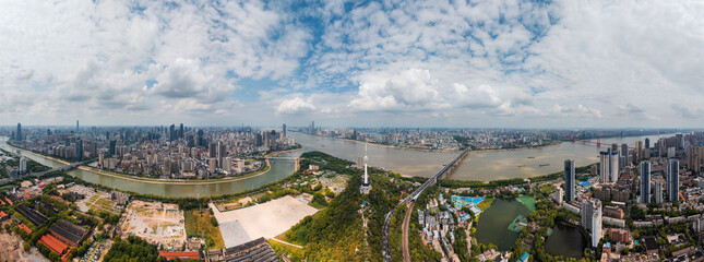 Wuhan city landmark skyline scenery