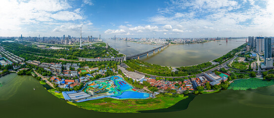 Wuhan city landmark skyline scenery