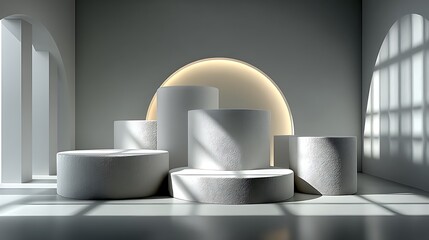 Minimalist geometric podium stage abstract design high resolution image