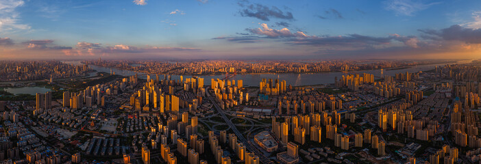 Wuhan city landmark skyline scenery
