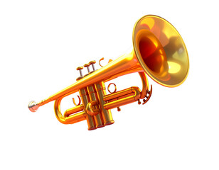 Obraz premium Cartoon-Style Festive Trumpet with Confetti