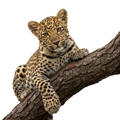 leopard in front of white background