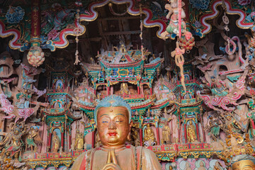 The Xiaoxitian hanging sculptures and painted paintings in Xi County, Linfen, Shanxi