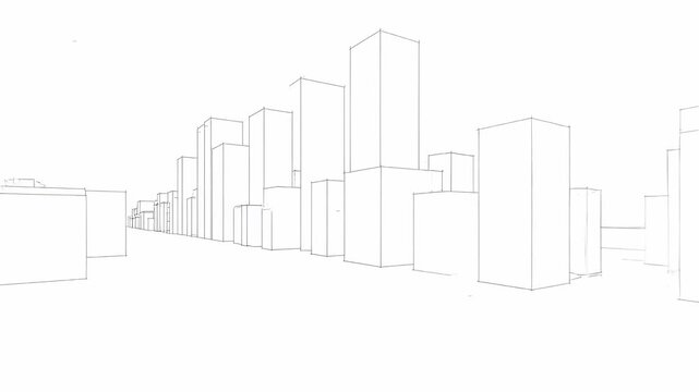 Architectural Sketch of a Modern City Skyline.