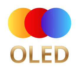 Colorful oled technology concept with three overlapping circles.