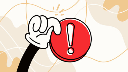 warning message illustration with alert icon, important icon for attention, design advertising information