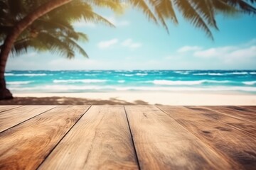Fototapeta premium Tropical Beach With Wooden Deck