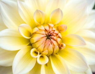 Close-up of a pale yellow dahlia