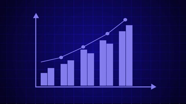 Professional Business Growth Animation with a Bar Chart Displaying Increasing Profits and Market Expansion