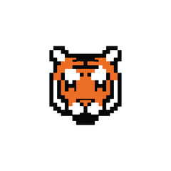 pixelate tiger logo design