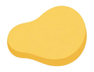 A simple yellow blob shape with rounded edges isolated on transparent background for graphic design and illustration use