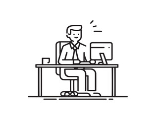 Modern creative workaholic lifestyle vector illustration