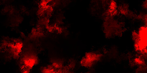 Abstract grunge red and black powder explosion cloud on black background. dark red smoke Like cloud wave effect on black. dark fire flame grunge texture background. toned fiery red sky.