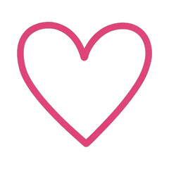 Simple pink heart shape isolated on transparent background for love, romance, and valentines day concepts and designs