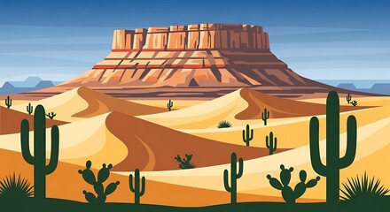 Naklejka premium Desert landscape with mesas.