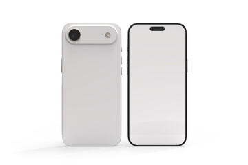 Realistic Smartphone 17 with blank screen mockup, slim phone air in isolated. Perfect for presenting mobile apps, UI UX concepts, Ads, branding, digital product displays, website, gadget device