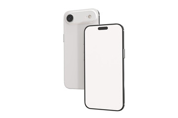 Realistic Smartphone 17 with blank screen mockup, slim phone air in isolated. Perfect for presenting mobile apps, UI UX concepts, Ads, branding, digital product displays, website, gadget device