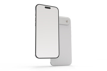 Realistic Smartphone 17 with blank screen mockup, slim phone air in isolated. Perfect for presenting mobile apps, UI UX concepts, Ads, branding, digital product displays, website, gadget device