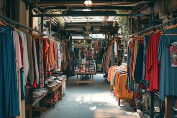 Apparel market fashion architecture consumerism.