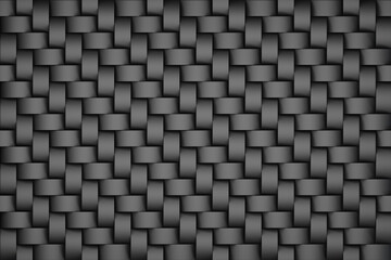 Black thick horizontal and vertical threads forming a plain weave pattern. Illustration as a background for slide show presentation and web design wallpaper